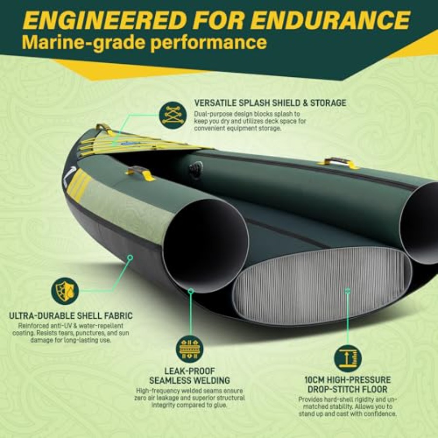Kayak inflable de turismo para - Fishing Kayak Inflatable reseña y precio